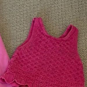 Pink flower dress pink crop top